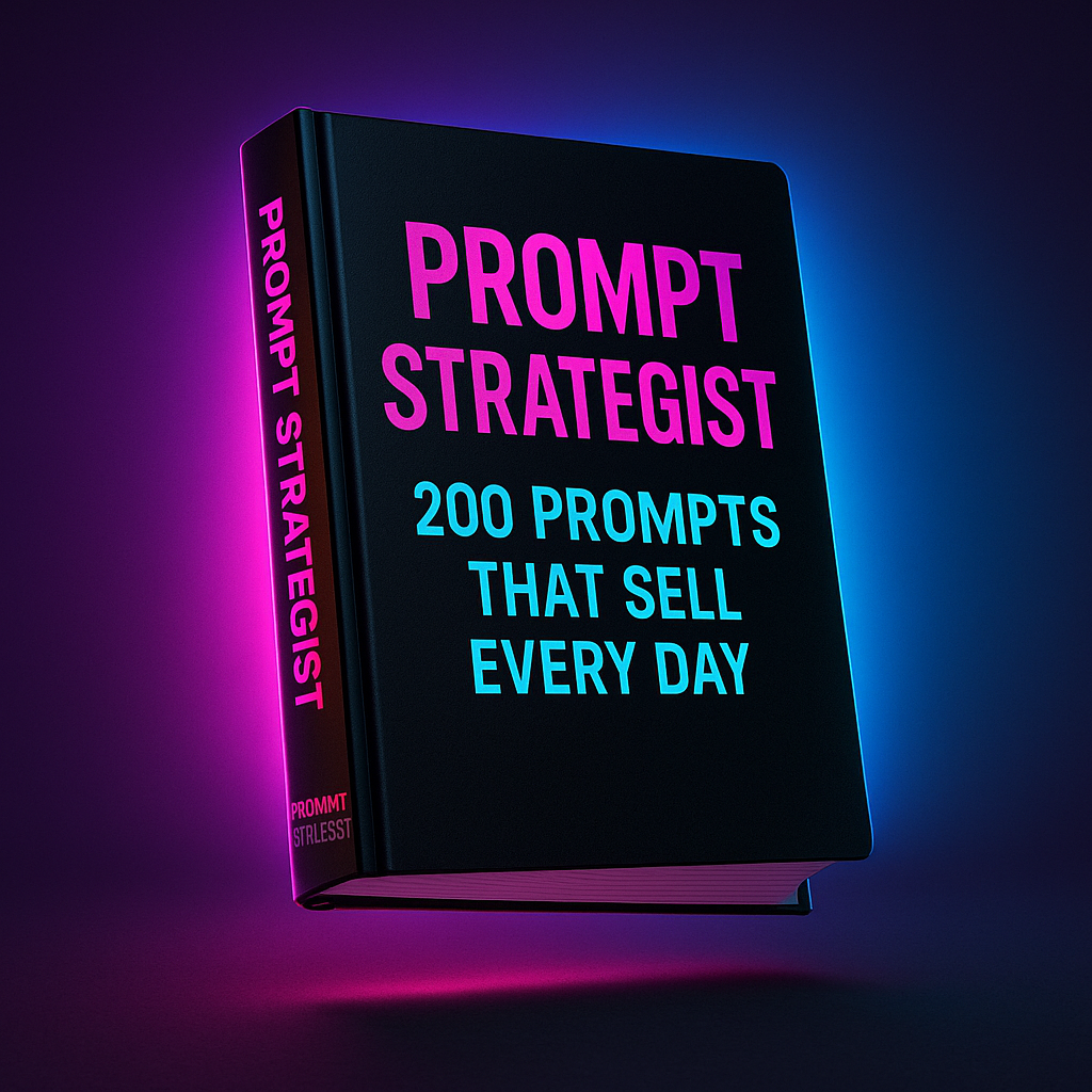 3D mockup Prompt Strategist book
